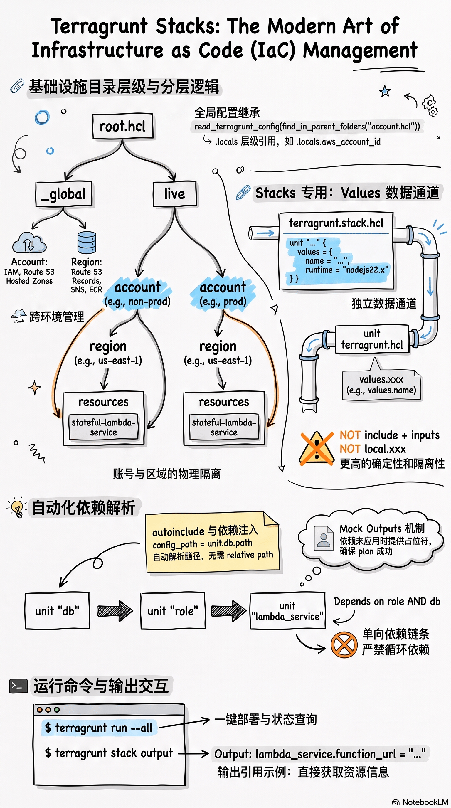 Terragrunt Stacks 与 Infrastructure-Live:account/region 分层与自动依赖解析